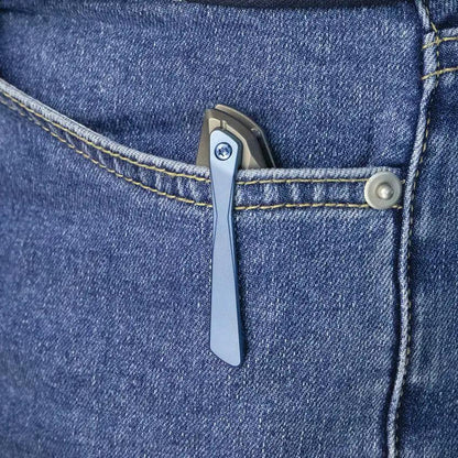 Kubey Nova Framelock Titanium KB235F - Bead Blast 14C28N Sandvik Stainless Blade With Gray Titanium Handle by Kubey