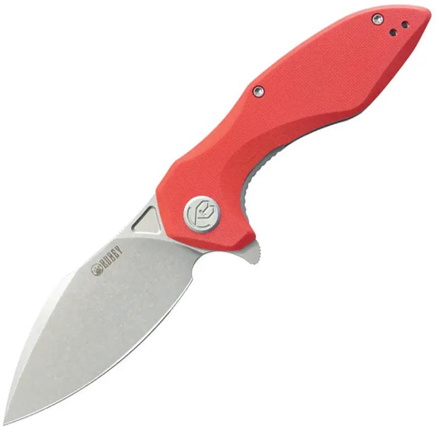 Kubey Noble Linerlock Knife Red G10 KU236L - 3.13 Inch Clip Point Blade 14C28N Steel by Kubey