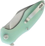 Kubey Noble Linerlock Jade SW KU236M - Stonewash Clip Point Blade, Jade G10 Handle, Extended Tang by Kubey