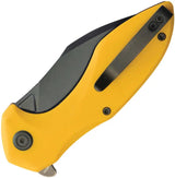 Kubey Noble Linerlock Knife KU236N - Yellow G10 Handle Black Stonewash Clip Point Blade 4.38in Closed Extended Tang by Kubey