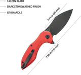 Kubey Noble Linerlock Red KU236P - Red G10 Handle With 14C28N Sandvik Clip Point Blade by Kubey