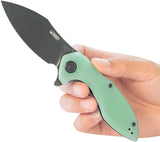 Kubey Noble Linerlock Black Jade KU236Q - 14C28N Sandvik Stainless Clip Point Knife With Jade G10 Handle by Kubey