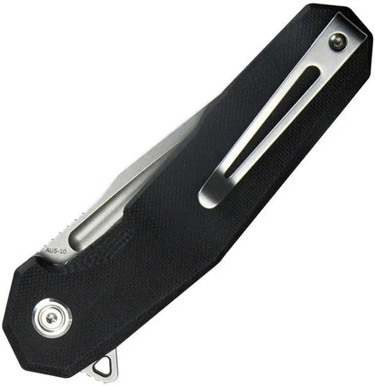 Kubey Carve Nest Linerlock Black KB237G - Bead Blast D2 Tool Steel Tanto Blade With Extended Tang by Kubey