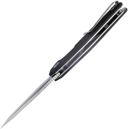 Kubey Carve Nest Linerlock Black KB237G - Bead Blast D2 Tool Steel Tanto Blade With Extended Tang by Kubey