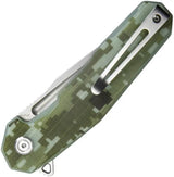 Kubey Carve Nest Linerlock - D2 Tool Steel Tanto Blade With Digital Camo G10 Handle by Kubey