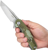 Kubey Carve Nest Linerlock - D2 Tool Steel Tanto Blade With Digital Camo G10 Handle by Kubey