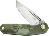 Kubey Carve Nest Linerlock - D2 Tool Steel Tanto Blade With Digital Camo G10 Handle by Kubey