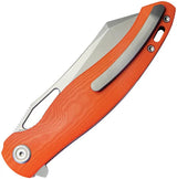 Kubey Drake Linerlock - Orange G10 Knife With Stonewashed AUS10A Blade And Pocket Clip by Kubey