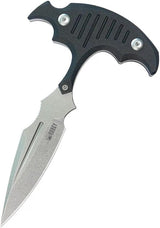 Kubey Medusa Push Dagger KU242A - Stonewashed 14C28N Sandvik Blade, Black G10 Handle, Full Tang, Kydex Sheath by Kubey