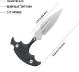 Kubey Medusa Push Dagger KU242A - Stonewashed 14C28N Sandvik Blade, Black G10 Handle, Full Tang, Kydex Sheath by Kubey
