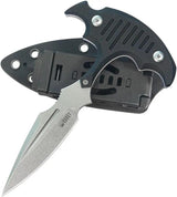 Kubey Medusa Push Dagger KU242A - Stonewashed 14C28N Sandvik Blade, Black G10 Handle, Full Tang, Kydex Sheath by Kubey