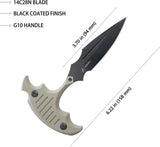 Kubey Medusa Push Dagger Tan KU242E - 14C28N Sandvik Stainless Blade, Black Stonewash, Full Tang G10 Handle by Kubey