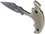 Kubey Medusa Push Dagger Tan KU242E - 14C28N Sandvik Stainless Blade, Black Stonewash, Full Tang G10 Handle by Kubey