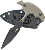Kubey Medusa Push Dagger Tan KU242E - 14C28N Sandvik Stainless Blade, Black Stonewash, Full Tang G10 Handle by Kubey