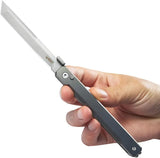 Kubey Prism Button Lock Titanium KB243A - Bead Blast Finish And Sandvik 14C28N Tanto Blade by Kubey