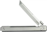 Kubey Prism Button Lock Titanium KB243A - Bead Blast Finish And Sandvik 14C28N Tanto Blade by Kubey