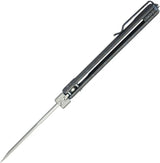 Kubey Prism Button Lock Flame KB243C - Gray Flamed Titanium Handle With Bead Blast 14C28N Stainless Tanto Blade by Kubey
