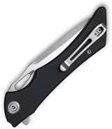 Kubey Raven Linerlock Black KB245D - AUS-10A Steel Blade, Black G10 Handle, Extended Tang by Kubey