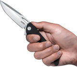 Kubey Raven Linerlock Black KB245D - AUS-10A Steel Blade, Black G10 Handle, Extended Tang by Kubey