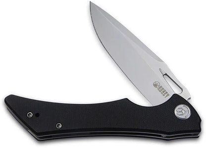 Kubey Raven Linerlock Black KB245D - AUS-10A Steel Blade, Black G10 Handle, Extended Tang by Kubey