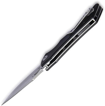 Kubey Raven Linerlock Black KB245D - AUS-10A Steel Blade, Black G10 Handle, Extended Tang by Kubey