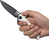 Kubey Raven Linerlock Ivory KB245F - Durable AUS-10A Blade With Ivory G10 Handle by Kubey