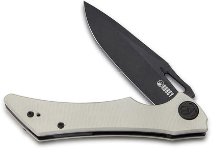 Kubey Raven Linerlock Ivory KB245F - Durable AUS-10A Blade With Ivory G10 Handle by Kubey