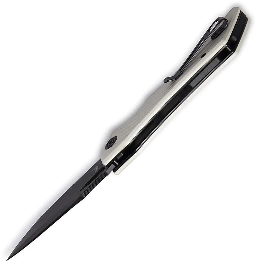 Kubey Raven Linerlock Ivory KB245F - Durable AUS-10A Blade With Ivory G10 Handle by Kubey