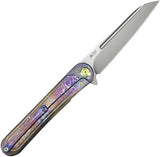 Kubey Dandy Framelock Flame KB247H - S90V Steel Blade With Flame Anodized Titanium Handle And Extended Tang by Kubey