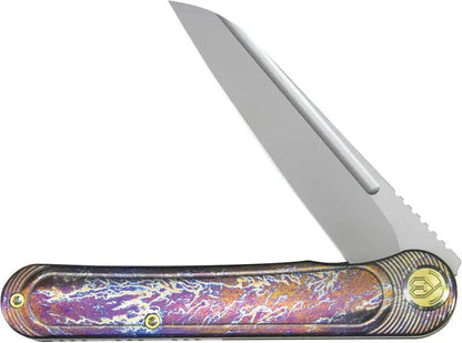 Kubey Dandy Framelock Flame KB247H - S90V Steel Blade With Flame Anodized Titanium Handle And Extended Tang by Kubey