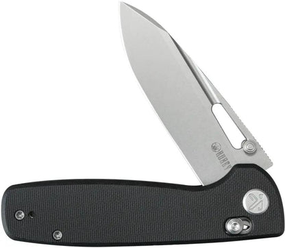 Kubey Bluff Axis Lock Black G10 KU248F Knife - Durable 14C28N Sandvik Blade And Pocket Clip by Kubey