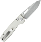Kubey Bluff Axis Lock White G10 KU248G - Sandvik 14C28N Stainless Blade With White G10 Handle by Kubey