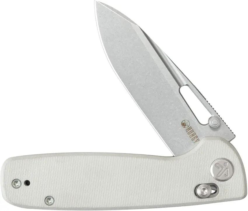 Kubey Bluff Axis Lock White G10 KU248G - Sandvik 14C28N Stainless Blade With White G10 Handle by Kubey