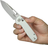 Kubey Bluff Axis Lock White G10 KU248G - Sandvik 14C28N Stainless Blade With White G10 Handle by Kubey