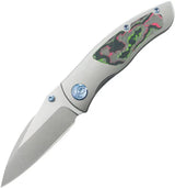 Kubey Vertigo Framelock CamoCarbon KB258B - S35VN Wharncliffe Blade With Gray Titanium Handle by Kubey