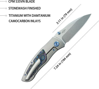 Kubey Vertigo Framelock CamoCarbon KB258C - S35VN Wharncliffe Blade For Everyday Carry by Kubey