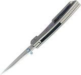Kubey Vertigo Framelock Timascus KB258D - Gray Titanium Handle With Timascus Inlay And S35VN Wharncliffe Blade by Kubey