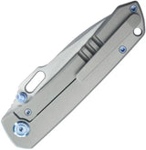 Kubey Blackout Framelock Ti Gray Knife KB259A - 4.25 Inch Closed 3.13 Inch Satin M390 Drop Point Blade by Kubey
