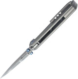 Kubey Blackout Framelock Ti Gray Knife KB259A - 4.25 Inch Closed 3.13 Inch Satin M390 Drop Point Blade by Kubey