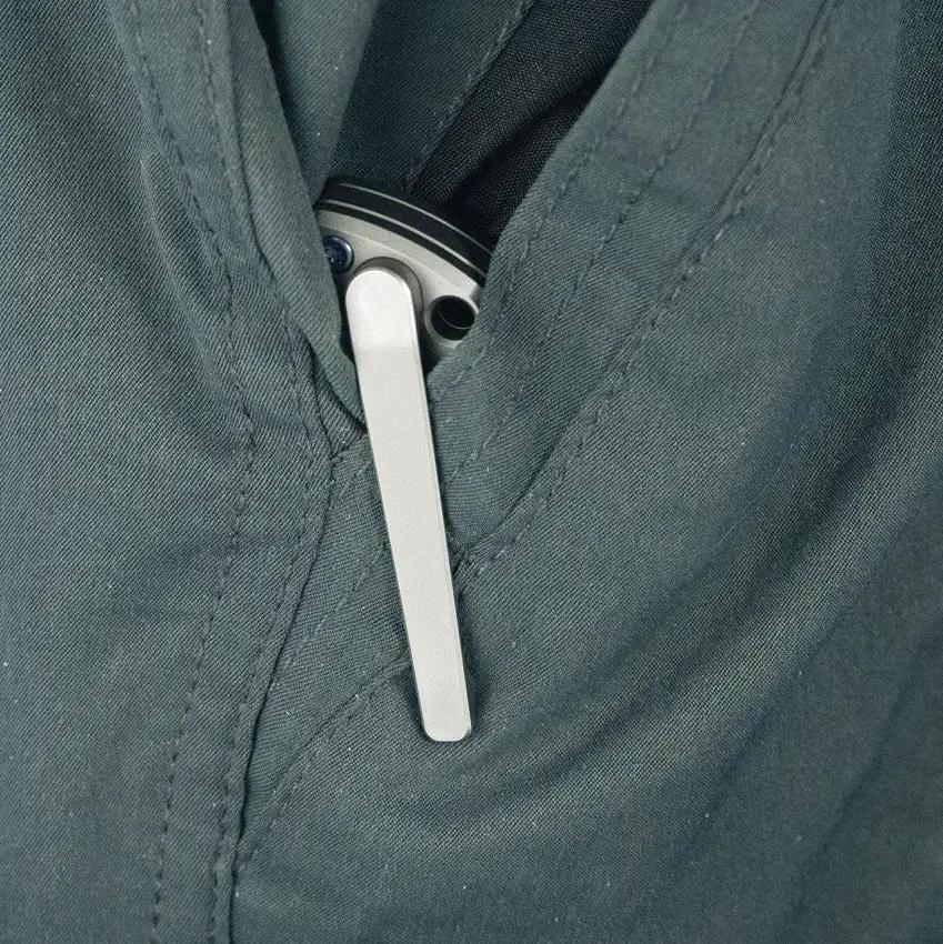 Kubey Blackout Framelock Ti Gray Knife KB259A - 4.25 Inch Closed 3.13 Inch Satin M390 Drop Point Blade by Kubey