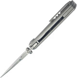 Kubey Blackout Framelock Ti Gray KB259B - Titanium Gray Handle With Bohler M390 Drop Point Blade by Kubey