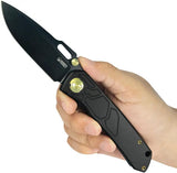 Kubey Blackout Framelock Ti Black KB259C - Titanium Frame Lock Knife With M390 Drop Point Blade by Kubey