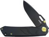 Kubey Blackout Framelock Ti Black KB259C - Titanium Frame Lock Knife With M390 Drop Point Blade by Kubey