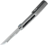 Kubey Sylow Framelock Gray Titanium Handle Knife - Wharncliffe Blade And Stonewash 14C28N Sandvik Steel by Kubey