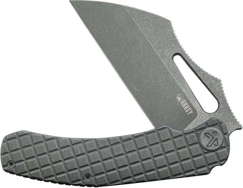 Kubey Sylow Framelock Dark SW KU260C - 3.5-Inch Wharncliffe Blade In 14C28N Sandvik Stainless, Titanium Handle by Kubey