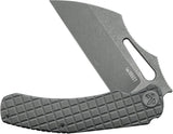 Kubey Sylow Framelock Dark SW KU260C - 3.5-Inch Wharncliffe Blade In 14C28N Sandvik Stainless, Titanium Handle by Kubey