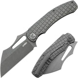 Kubey Sylow Framelock Dark SW KU260C - 3.5-Inch Wharncliffe Blade In 14C28N Sandvik Stainless, Titanium Handle by Kubey