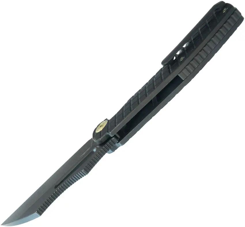 Kubey Sylow Framelock - Black Titanium Handle Framelock Knife With 14C28N Sandvik Blade by Kubey