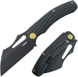 Kubey Sylow Framelock - Black Titanium Handle Framelock Knife With 14C28N Sandvik Blade by Kubey