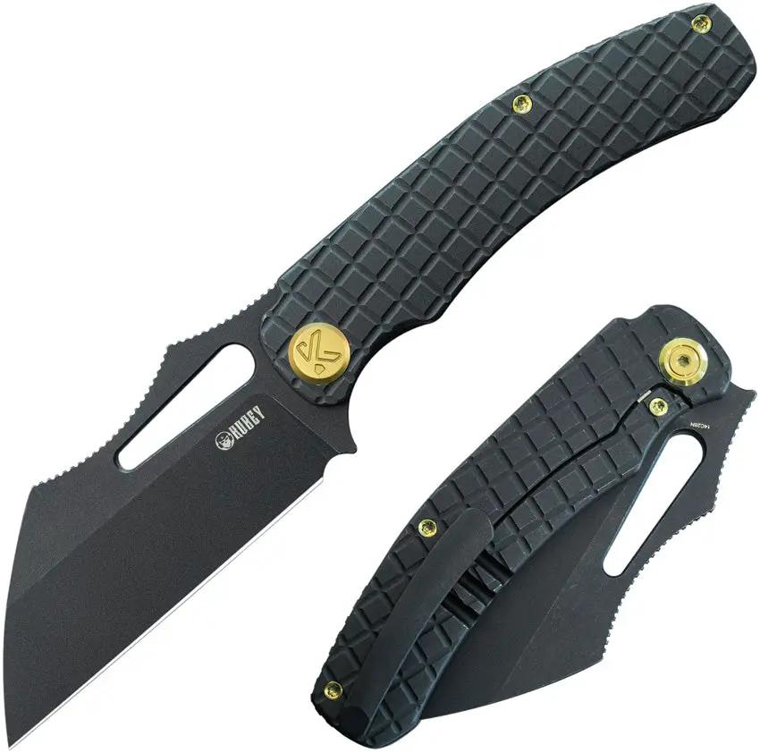 Kubey Sylow Framelock - Black Titanium Handle Framelock Knife With 14C28N Sandvik Blade by Kubey